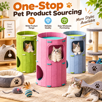 Maison pour chat portable en feutre avec poignée, colorée, pour intérieur, grande surface, lit pour chat amovible, OEM ODM, vente en gros