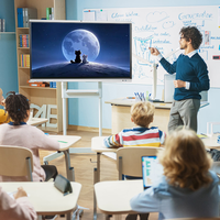 Tableau blanc interactif 4K UHD de 55/65/75 pouces avec système Android/Linux pour l'éducation, les bureaux et les réunions - Tableaux interactifs numériques 4K