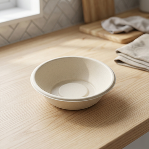 Bol de service alimentaire rond en bagasse naturelle de 500 ml, vaisselle jetable en fibre de canne à sucre, vaisselle compostable pour restaurants et traiteurs - Product Image 4