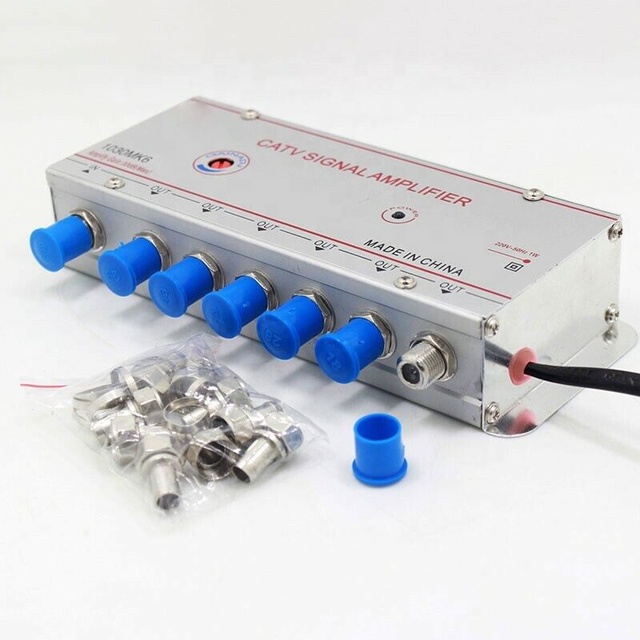 Highfly 45-862MHz 30dB Gain 6 Way CATV signal Amplifier