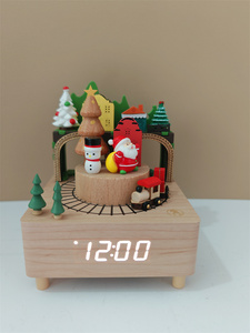 Bán Buôn Handmade Gỗ Xoay Đồ Chơi Âm Nhạc Hộp Thông Minh Bảng Đồng Hồ Với Dễ Thương Thỏ Thiết Kế - Product Image 4