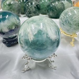 Esfera de Fluorita con Plumas de Estilo Bohemio, Piedra de Cristal Natural de Alta Calidad al por Mayor para Decoración del Hogar y Regalos Navideños - Product Image 5
