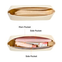 Tas Organizer Kosmetik Mewah, Tempat Penyimpanan Makeup dari Bahan Felt untuk Tas Tangan