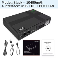 DC Mini UPS 12V untuk WIFI Router 10400mah UPS Power Supply dengan POE Port baterai Lithium cadangan Power Bnak untuk aplikasi rumah