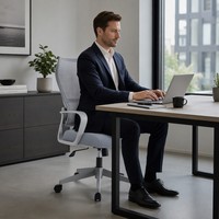 Chaise de bureau ergonomique à dossier haut en maille, prête pour l'OEM, avec support lombaire réglable, chaise de direction pour bureau à domicile et bureau de jeu