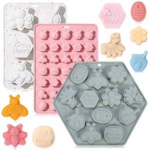 MUYULINS Handmade Bee DIY <b>Soap</b> Making Round Silicone Glycerin Honey Bar Mold - Product Image 1