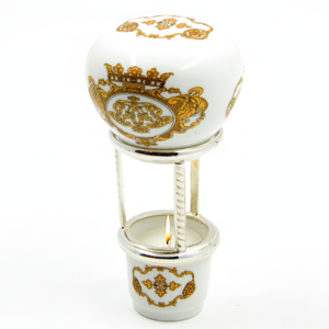 เครื่องหอมลายพอร์ซเลนสไตล์ montgolfiere Faberge ของตกแต่งขนาดเล็กเครื่องหอมเครื่องเคลือบดินเผาการออกแบบสไตล์เอเชียเซนราชวงศ์ราชวงศ์แบรนด์ทองคำขาวสำหรับโรงแรม - Product Image 2