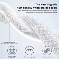 Kabel Pengisian Cepat USB C-C PD Tipe C 2026 Terlaris, Kabel Ponsel Nylon 3ft, Kabel Transfer Data Tipe C untuk iPhone 14/15/16/17