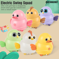 Columpio eléctrico giratorio para niños, juguete de pollo con sonido
