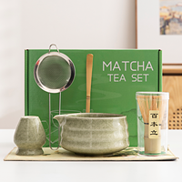 Ensemble de bols à thé en céramique écologique de haute qualité 5 ou 7 pièces Bol à matcha avec agitateur à fouet à thé dans une boîte de couleur