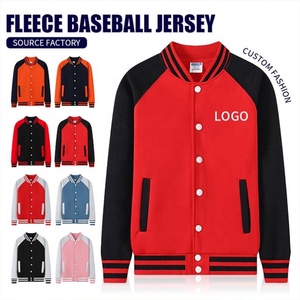 Vestes pour hommes en coton biologique sain Uniforme de baseball Vestes en molleton de couleur assortie décontractées - Product Image 2