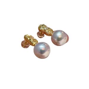 Accessoire en argent S925 pour perles DIY, perle ronde tendance et exquise de 8 à 11 mm, support vide 21589 pour boucles d'oreilles à clous - Product Image 5