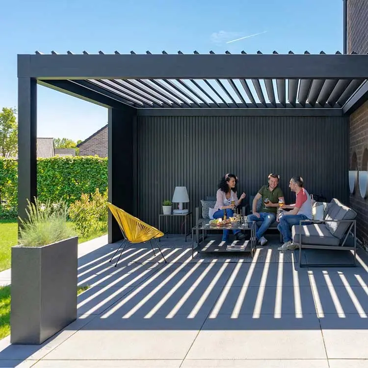 Einstellbare manuelle versenkbare Aluminium-Jalousie dach Sonnenschutz markise im Freien