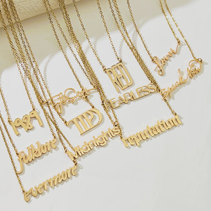 <span class=keywords><strong>Taylor</strong></span> <span class=keywords><strong>Album</strong></span> Carta en inglés Fan Merchandise Collar con colgante de acero inoxidable conmemorativo de una pieza Dropshipping al por mayor - Product Image 1