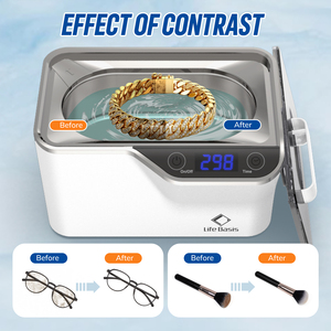 Nettoyeur à ultrasons pour <span class=keywords><strong>lunettes</strong></span>, machine de nettoyage numérique des lentilles pour les magasins d'optique, <span class=keywords><strong>bain</strong></span> à ultrasons portable pour <span class=keywords><strong>lunettes</strong></span>, objectifs d'appareil photo - Product Image 2