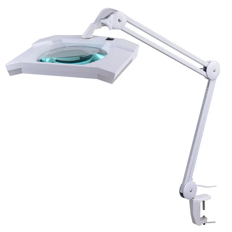 Lupa LED ajustable para escritorio, lámpara de aumento de 5 aumentos con luz