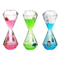 OEM/ODM vente en gros fait à la main écologique anniversaire nouveau Design eau rempli d'huile liquide minuterie mouvement sablier pour soulager le stress