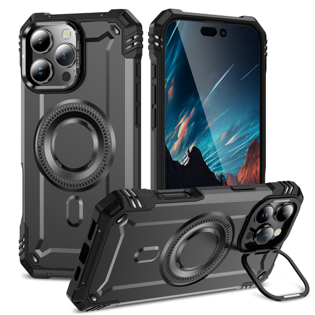 Magnetic Phone Case Anti-Drop Invisible Free Rotating Finger Ring Holder Phone case for iPhone 16 Pro Max