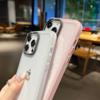La coque transparente bleue pour la série redmi pour iphone série 16 15 14 13 12 11