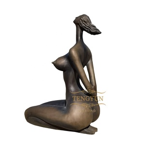 Moderna Scultura <span class=keywords><strong>da</strong></span> <span class=keywords><strong>Giardino</strong></span> in Bronzo, Opera d'Arte a Grandezza Naturale, Statua Femminile Nuda Erotica Astratta - Product Image 3