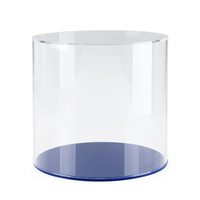 Vitrine de présentation cylindrique en acrylique écologique de 12 pouces avec base transparente pour objets de collection