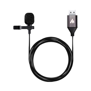 Borlig BLG-UL10 Condenser Wired USB Lightweight Lavalier Microphone 192KHZ/24BIT Omnidirectional <b>Metal</b> Lapel/Shirt <b>Collar</b> Clip - Product Image 1