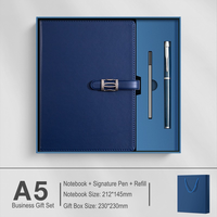 Ensemble cadeau d'entreprise avec logo personnalisé, carnet A5 avec stylo à signature en métal et recharge pour cadeaux promotionnels d'entreprise