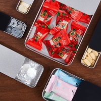 16ml 35ml 50ml 90ml Belle boîte cadeau noir argent couleur couvercle coulissant Rectangle métal fer blanc Boîte en fer blanc avec logo personnalisé