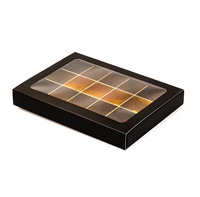 Boîte d'emballage de chocolat vide 16 grilles personnalisée boîte-cadeau de fenêtre boîte de chocolat en carton truffe marbrée avec fenêtre transparente