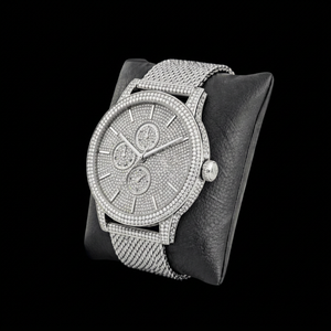 Reloj de Pulsera de Lujo con Correa de Malla de Diamantes, Reloj de Acero Inoxidable Completamente Adornado, Pieza de Moda Imprescindible - Product Image 1