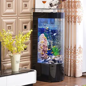 household decoration floor standing led lighting clear aquarium fish tank