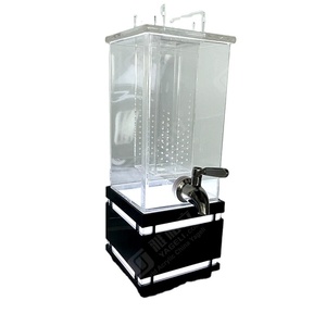 Distributeur de bière en acrylique transparent carré de 2 gallons, tour à bière de bar avec éclairage LED, présentoir moderne pour magasin - Product Image 1