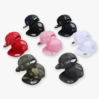 Casquette Trucker Unisexe à Visière Plate, Maille Respirante, Fermeture Snapback, Plusieurs Couleurs, OEM ODM, Logo Personnalisé, Vente en Gros Direct Usine