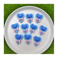 Mini mignon Kawaii en forme de coeur sucette plat résine Cabochon Scrapbook DIY épingle à cheveux embellissements accessoires de charme