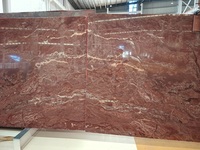 Panneau mural en marbre rouge poli au design moderne, prix des dalles en marbre Rosso