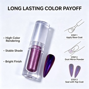 Fournisseur direct d'usine, peinture liquide effet miroir chrome pour nail art, 10 couleurs, sans poussière, haute pigmentation, effet miroir chrome liquide - Product Image 5