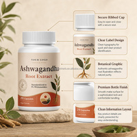 Capsules d'extrait de racine d'ashwagandha naturelles pour le soutien du sommeil, marque privée OEM, pour le soulagement du stress et l'amélioration de l'humeur