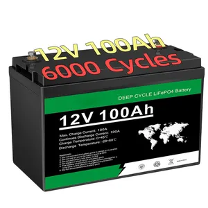 למעלה איכות 12v 24v 6000 מחזור חיים Lifepo4 סוללה 100ah 200ah 300ah 400ah רכב סוללה ליתיום סוללות עבור בית שמש