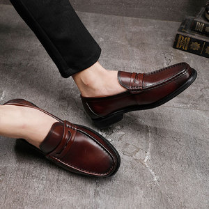 High-end custom-made vintage casual slip-resistant men's leather <b>shoes</b>. Suitable for business and formal occasions. - Product Image 3