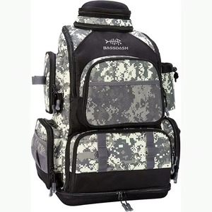 Sac à dos de pêche avec sangle pour canne, sac de pêche isotherme avec housse de protection contre la pluie, camouflage vert - échantillon gratuit - Product Image 1