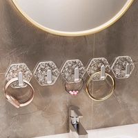 Crochets muraux hexagonaux autocollants, imperméables, sans perçage, pour salle de bain, cuisine, porte, rangement domestique