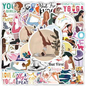 50 Uds. De pegatinas de grafiti estéticas para Yoga, deportes, salud, botella, teléfono, vinilo, hermosa chica, pegatina para mujer - Product Image 5