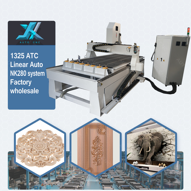 Multifunctional Automatic Atc Cnc Router Machine 9KW Spindle 4-Axis Wood Cutting Engraving 1325 Travel