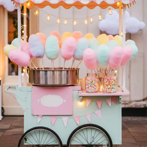 Chariot mobile de belle sucrerie blanche élégante avec des roues pour des décorations de partie - Product Image 1