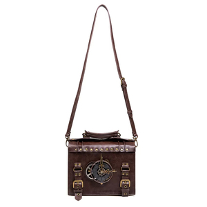 PU Leather Women's Briefcase Vintage Steampunk Mechanical Handbag <b>Messenger</b> Clock Shoulder Tote Crossbody Side Hand <b>Bag</b> <b>Man</b> - Product Image 1