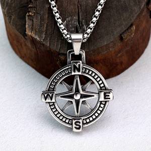 Collar con Colgante de Brújula de Acero Inoxidable para Hombre, Diseño de Estrella Náutica, Joyería de Regalo - Product Image 4