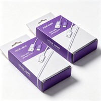 Boîte en papier pour câbles en gros, boîte d'emballage pour câbles de données USB, boîte en papier pour électronique grand public avec logo personnalisé