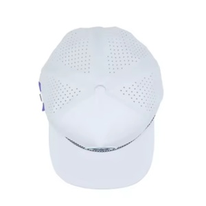 American Fashion 5-Panel Unstructured Golf Hat Herringbone PVC Rubber Laser Cut Perforated Waterproof Embroidery Printed <b>Tee</b> - Product Image 5