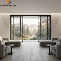 Système de porte coulissante panoramique en verre aluminium du sol au plafond GS Minimalist