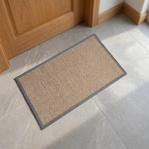Tapete Rectangular de Yute de Color Sólido con Base de Goma Antideslizante para Uso Doméstico - Product Image 1